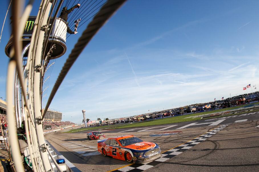 Keselowski led 33 of 325 laps in his first win of the season. Keselowski led 33 of 325 laps in his first win of the season.